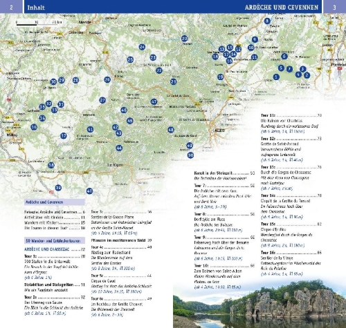 Buchcover und Innenansicht für das Buch: Naturzeit mit Kindern: Tal der Ardeche und Cevennen