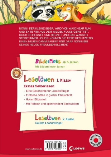 Buchcover und Innenansicht für das Buch: Leselöwen 1. Klasse - Tierfreunde halten zusammen!