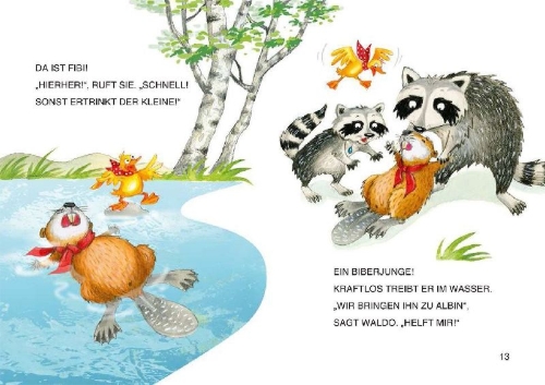 Buchcover und Innenansicht für das Buch: Leselöwen 1. Klasse - Tierfreunde halten zusammen!