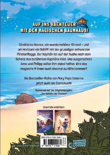 Buchcover und Innenansicht für das Buch: Das magische Baumhaus (Comic-Buchreihe, Band 4) - Der Schatz der Piraten