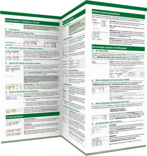 Buchcover und Innenansicht für das Buch: Microsoft Excel - Formeln und Funktionen kompakt für alle Versionen