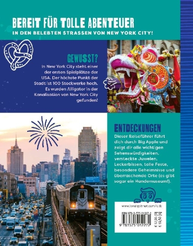Buchcover und Innenansicht für das Buch: LONELY PLANET Kinderreiseführer Der Cityguide für Kids New York
