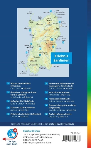 Buchcover und Innenansicht für das Buch: MICHAEL MÜLLER Reiseführer Sardinien