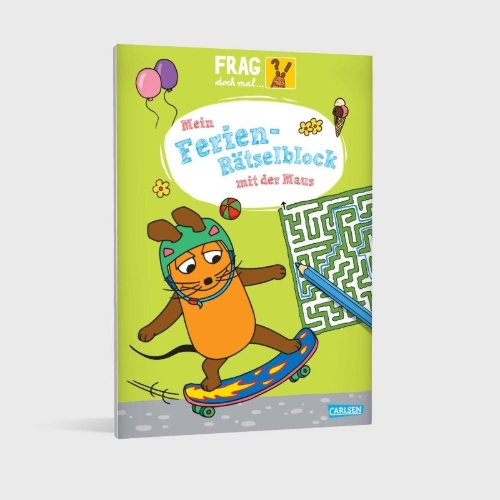 Buchcover und Innenansicht für das Buch: Frag doch mal ... die Maus: Mein Ferien-Rätselblock mit der Maus