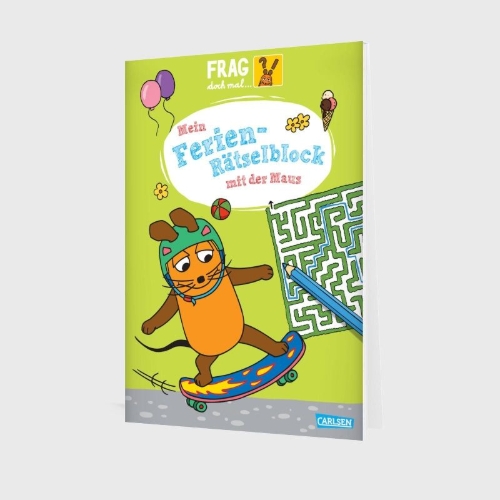 Buchcover und Innenansicht für das Buch: Frag doch mal ... die Maus: Mein Ferien-Rätselblock mit der Maus