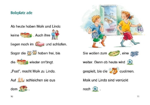 Buchcover und Innenansicht für das Buch: Lesenlernen in 3 Schritten - Die schönsten Fußballgeschichten