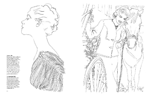 Buchcover und Innenansicht für das Buch: VOGUE Colouring Book