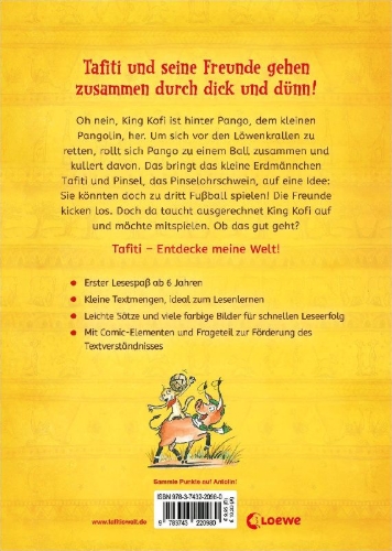 Buchcover und Innenansicht für das Buch: Tafiti und seine Freunde (Band 1) - Das große Fußball-Turnier
