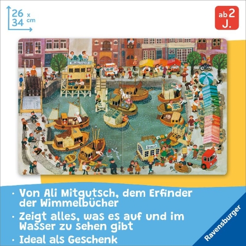 Buchcover und Innenansicht für das Buch: Mein Wimmelbuch: Komm mit ans Wasser