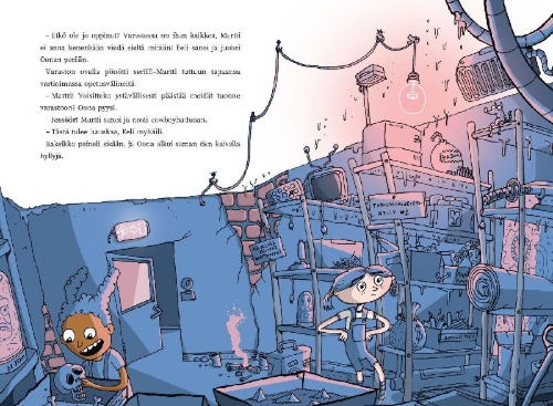 Buchcover und Innenansicht für das Buch: Isämies ja hyytävä hypnoosi