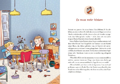 Buchcover und Innenansicht für das Buch: Die Erfinderbrüder und der Superduperkleber