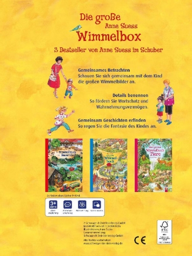 Buchcover und Innenansicht für das Buch: Die große Anne Suess Wimmelbox