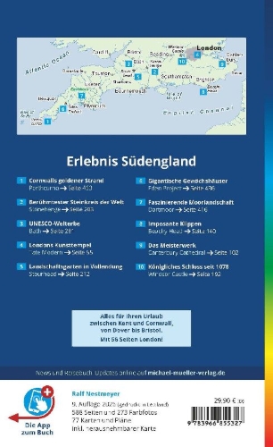 Buchcover und Innenansicht für das Buch: MICHAEL MÜLLER Reiseführer Südengland