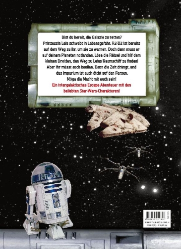 Buchcover und Innenansicht für das Buch: Star Wars: ESCAPE - Löse die Rätsel und rette die Galaxie!
