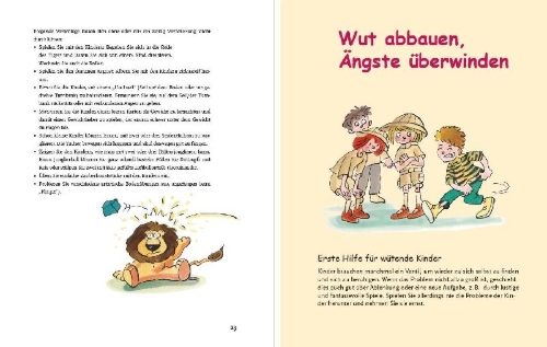 Buchcover und Innenansicht für das Buch: Wut-weg-Spiele