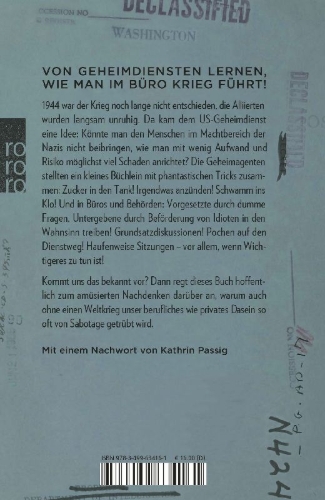 Buchcover und Innenansicht für das Buch: Simple Sabotage Field Manual