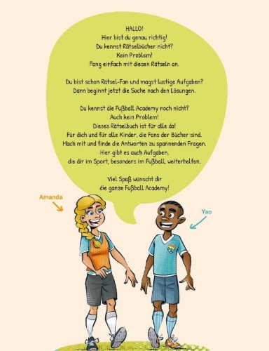 Buchcover und Innenansicht für das Buch: Fußball Academy: Das große Fußball-Rätselbuch
