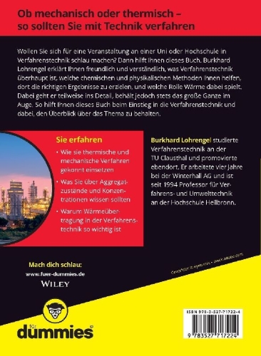 Buchcover und Innenansicht für das Buch: Verfahrenstechnik für Dummies