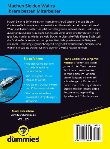 Buchcover und Innenansicht für das Buch: Docker für Dummies
