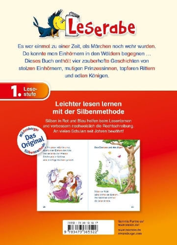 Buchcover und Innenansicht für das Buch: Einhorngeschichten - Leserabe 1. Klasse - Erstlesebuch für Kinder ab 6 Jahren