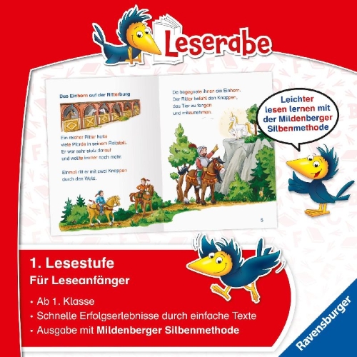 Buchcover und Innenansicht für das Buch: Einhorngeschichten - Leserabe 1. Klasse - Erstlesebuch für Kinder ab 6 Jahren