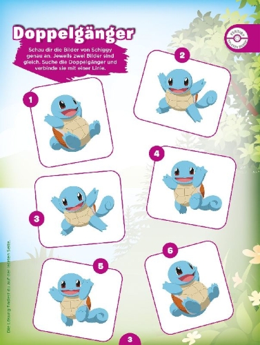 Buchcover und Innenansicht für das Buch: Pokémon Junior: 1001 Sticker - Stickern - Rätseln - Ausmalen