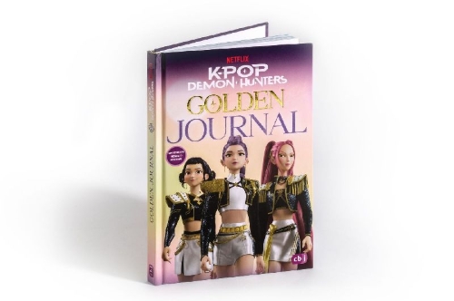 Buchcover und Innenansicht für das Buch: KPop Demon Hunters - My Golden Journal. Official Guided Journal