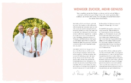 Buchcover und Innenansicht für das Buch: Die Ernährungs-Docs - Zuckerfrei gesünder leben