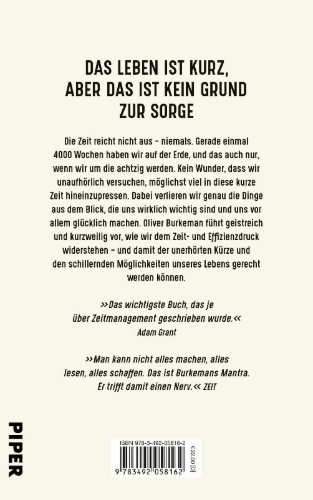 Buchcover und Innenansicht für das Buch: 4000 Wochen