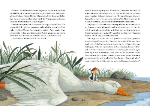 Buchcover und Innenansicht für das Buch: Nils Holgersson