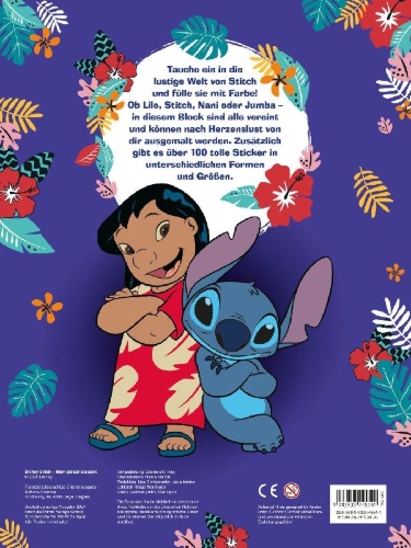 Buchcover und Innenansicht für das Buch: Disney Stitch: Mein großer Malspaß