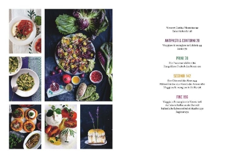 Buchcover und Innenansicht für das Buch: Cucina Vegetariana