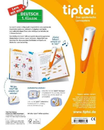 Buchcover und Innenansicht für das Buch: tiptoi® Lern mit mir! Deutsch 1. Klasse