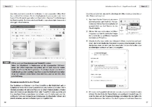 Buchcover und Innenansicht für das Buch: Office 2024 und Microsoft 365 - Das Praxishandbuch
