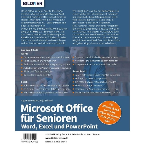 Buchcover und Innenansicht für das Buch: Microsoft Office für Senioren - Word, Excel und PowerPoint