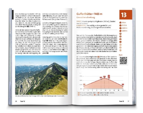 Buchcover und Innenansicht für das Buch: KOMPASS Wanderführer Tegernsee, Schliersee, 60 Touren mit Extra-Tourenkarte