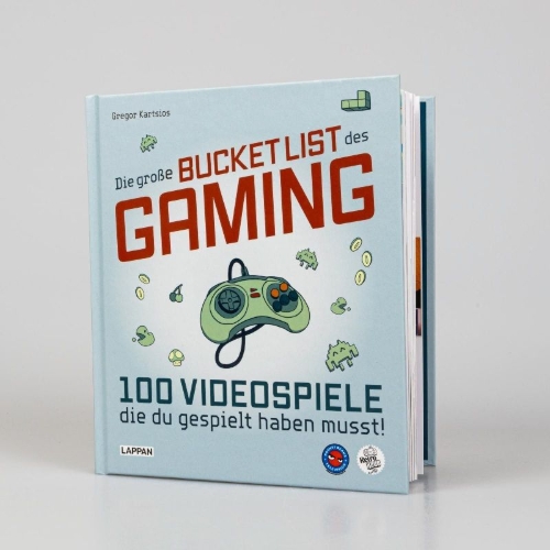 Buchcover und Innenansicht für das Buch: Die große Bucket List des Gaming