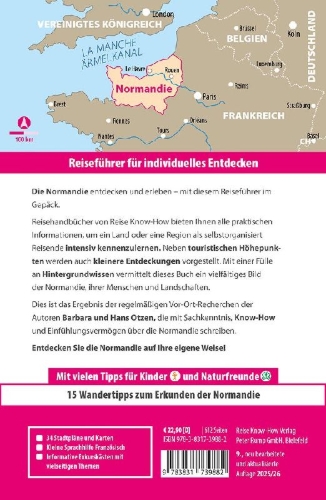 Buchcover und Innenansicht für das Buch: Reise Know-How Reiseführer Normandie