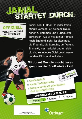 Buchcover und Innenansicht für das Buch: Jamal Musiala. Mein Fußball-Abenteuer beginnt