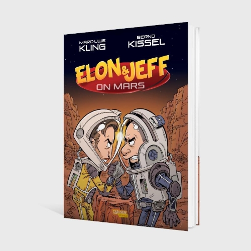 Buchcover und Innenansicht für das Buch: Elon & Jeff on Mars