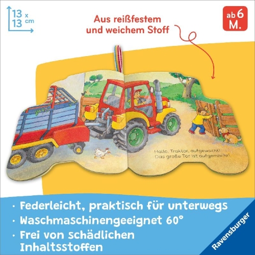 Buchcover und Innenansicht für das Buch: Mein Knuddel-Knautsch-Buch: Mein Traktor