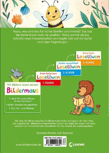 Buchcover und Innenansicht für das Buch: Bildermaus - Die kleine Biene fliegt ins Abenteuer
