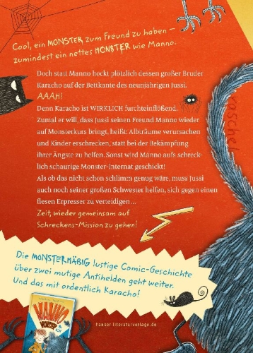 Buchcover und Innenansicht für das Buch: Manno Monster, Karacho und ich