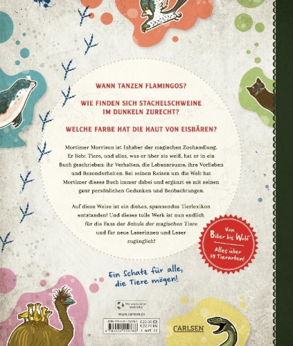 Buchcover und Innenansicht für das Buch: Die Schule der magischen Tiere: Mister Morrisons gesammeltes Tierwissen