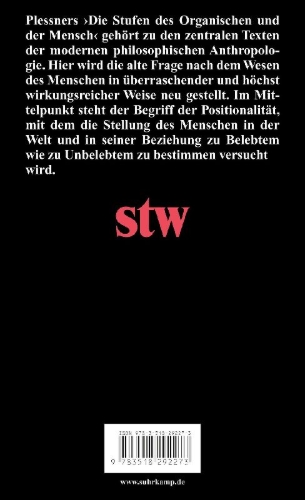 Buchcover und Innenansicht für das Buch: Die Stufen des Organischen und der Mensch. Einleitung in die philosophische Anthropologie