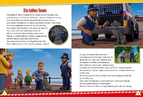 Buchcover und Innenansicht für das Buch: Feuerwehrmann Sam: Das große Vorlesebuch von Feuerwehrmann Sam