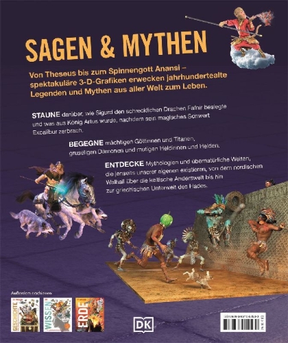 Buchcover und Innenansicht für das Buch: DK Wissen. Sagen & Mythen
