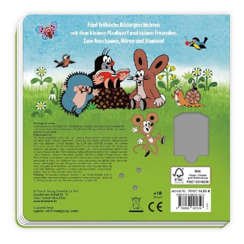 Buchcover und Innenansicht für das Buch: Trötsch Der kleine Maulwurf Soundbuch Was hörst du da