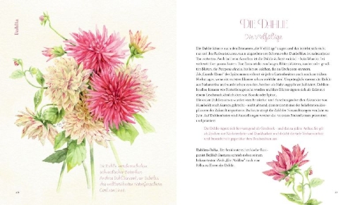 Buchcover und Innenansicht für das Buch: Vom Zauber der Blumen