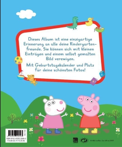 Buchcover und Innenansicht für das Buch: Peppa Kindergartenfreundebuch